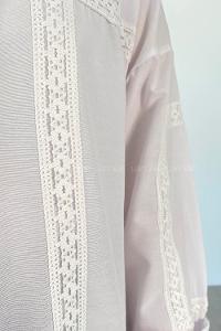 White Shirt Collar Long Arm Cotton Unprinted Shirt