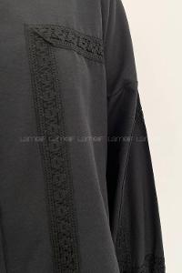 Black Shirt Collar Long Arm Cotton Unprinted Shirt