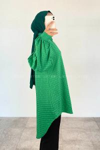 Green-1 Shirt Collar Long Arm Cotton Unprinted Shirt