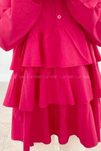 Pink Mandarin Collar Cotton Unprinted Tunic
