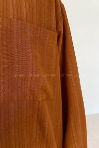 Brown Shirt Collar Long Arm Cotton Unprinted Shirt