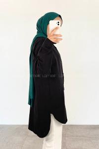 Black Shirt Collar Long Arm Cotton Unprinted Shirt