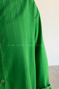 Green Shirt Collar Long Arm Cotton Unprinted Shirt