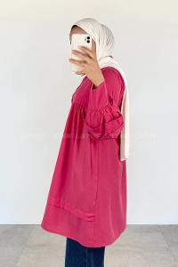 Fuchsia Shirt Collar Long Arm Viscose Fabric Printed Shirt