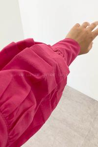 Fuchsia Shirt Collar Long Arm Viscose Fabric Printed Shirt