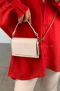 White Buckle Skin Hand Bag Bag