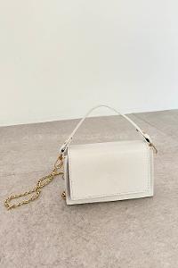 White Buckle Skin Hand Bag Bag