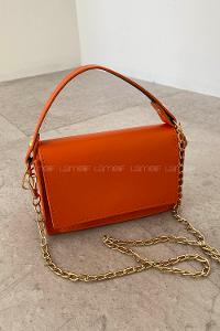 Orange Buckle Skin Hand Bag Bag