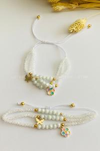 White Belted Gold Straight Wristband