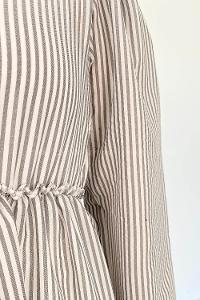 Grey-white Crew Neck Cotton Printed Dresess