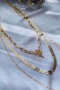 Gold Gold Straight Necklace