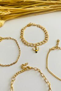 Gold-5 Belted Gold Straight Wristband