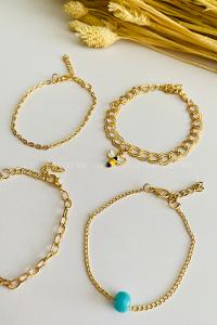 Gold-5 Belted Gold Straight Wristband