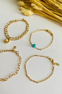 Gold-6 Belted Gold Straight Wristband