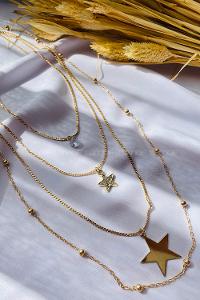 Gold Gold Straight Necklace