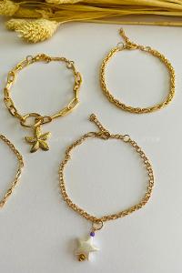 Gold-7 Belted Gold Straight Wristband