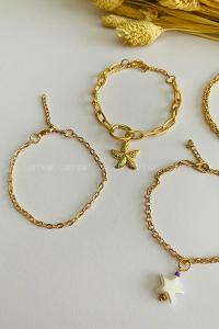 Gold-7 Belted Gold Straight Wristband