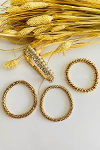 Gold Belted Gold Straight Wristband