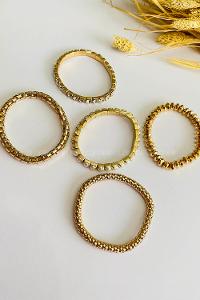 Gold Belted Gold Straight Wristband