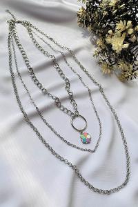 Silver Gold Straight Necklace