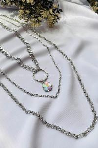 Silver Gold Straight Necklace