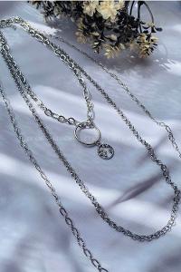 Silver Silver Straight Necklace