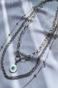 Silver Gold Straight Necklace