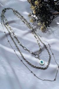 Silver Gold Straight Necklace