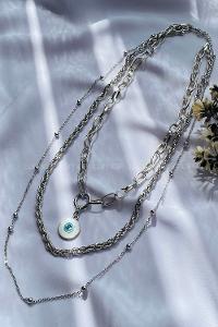 Silver Gold Straight Necklace