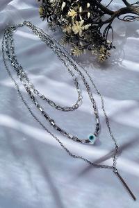 Silver Silver Straight Necklace