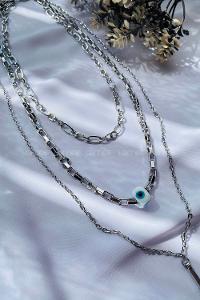 Silver Silver Straight Necklace