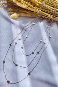 Silver Gold Straight Necklace