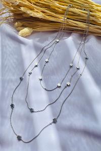 Silver Gold Straight Necklace