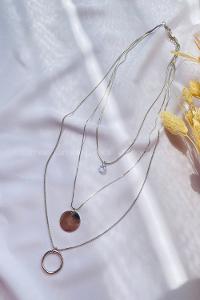 Silver Gold Drop Necklace