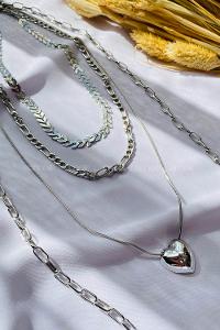 Silver Gold Straight Necklace