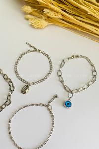 Silver-1 Belted Gold Straight Wristband