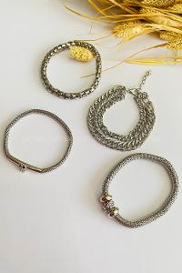 Silver Belted Gold Straight Wristband