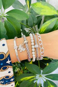 Silver Belted Gold Straight Wristband