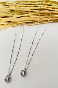 Silver-7 Gold Straight Necklace