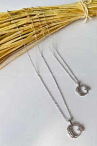 Silver-1 Gold Straight Necklace