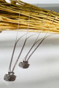 Silver-3 Gold Straight Necklace