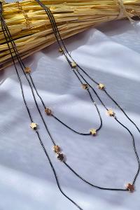 Black Gold Straight Necklace