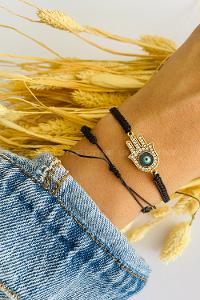 Black Belted Gold Straight Wristband