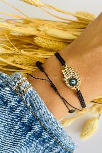 Black Belted Gold Straight Wristband