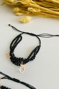 Black Belted Gold Straight Wristband