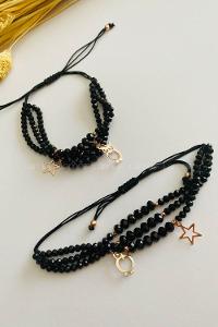 Black Belted Gold Straight Wristband