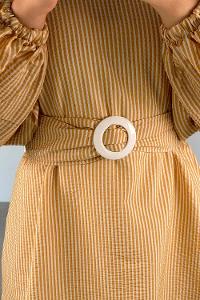 Ocher Medium Crew Neck Cotton Unprinted Tunic