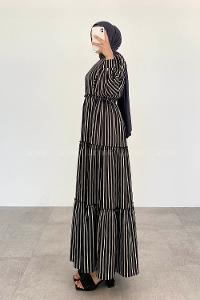 Silver Crew Neck Cotton Printed Dresess