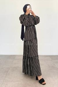 Silver Crew Neck Cotton Printed Dresess