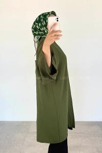 Khaki Half Arm Arm Belted Ayrobin Straight Kimono